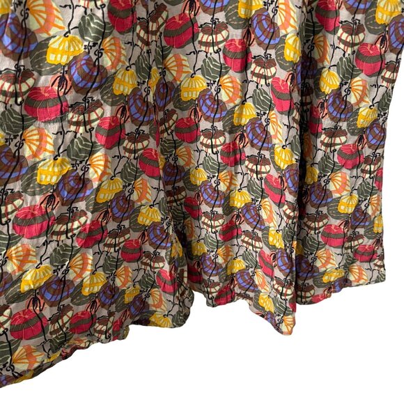 VTG Flax Jeanne Engelhart Artsy Paper Lantern Rayon Knee Length Dress Small - Picture 3 of 6